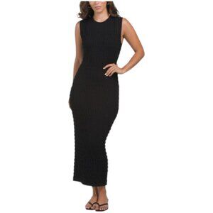 LELA ROSE Smocked Knit Dress